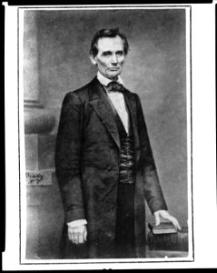 Abraham Lincoln, candidate for U.S. president, three-quarter length portrait, before delivering his Cooper Union address in New York City) - Brady, N.Y LCCN98504529