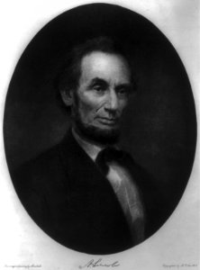 Abraham Lincoln, head-and-shoulders portrait, facing right) - engraving after painting by Marshall LCCN92513852