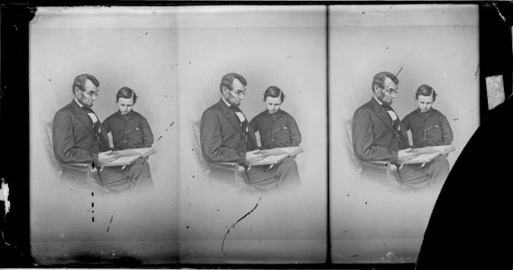 Abraham Lincoln, President of U.S., and Tad Lincoln - NARA - 529815