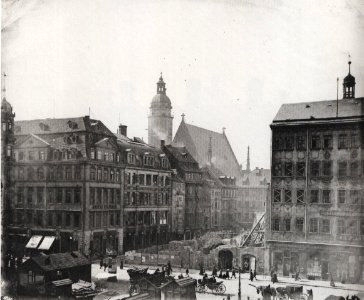 Abriss Haeuser Markt Leipzig 1894