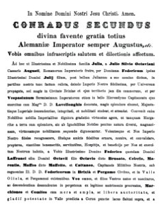 Abschrift des Dokuments von 1024 - 1