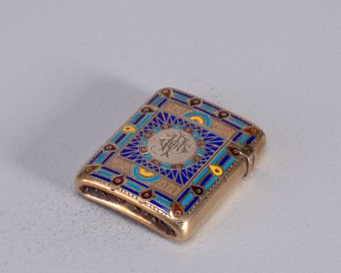 Abstract Sunburst Reserve with Tear Drop Border Matchsafe, ca. 1886 (CH 18495393)