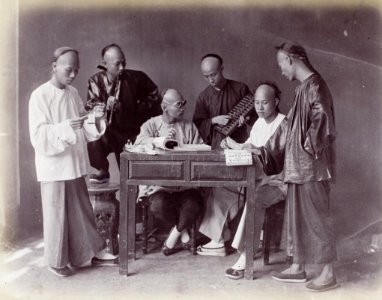 Accountants or businessmen by Lai Afong c1890s photo