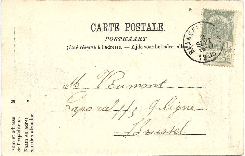 Achterkant Le Kattendijck briefkaart