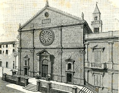 Acquaviva delle Fonti facciata della cattedrale xilografia di Barberis 1898