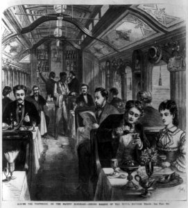 Across the continent on the Pacific Railroad - dining saloon of the hotel express train LCCN99614013