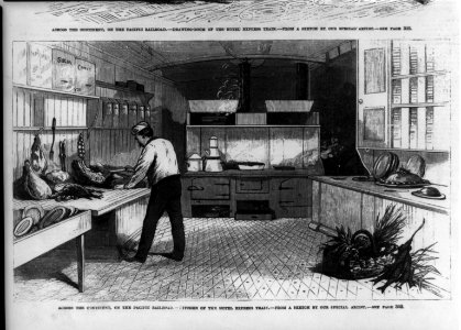 Across the continent, on the Pacific Railroad - Kitchen of the hotel express train LCCN99614010