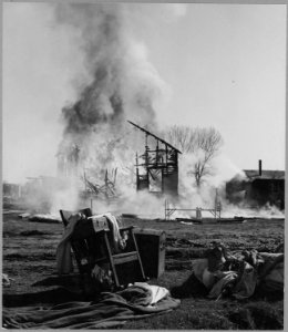 Across Natomas Levee, Sacramento, Sacramento County, California. Disasters of shacktown communities. . . . - NARA - 521724 photo