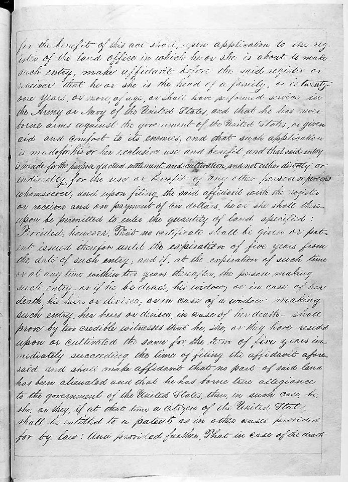 Act of May 20, 1862 (Homestead Act), Public Law 37-64 (12 STAT 392)., 05-20-1862 - 05-20-1862, Page 2 of 4 (5669920130)