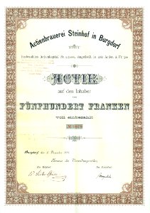 Actienbrauerei Steinhof in Burgdorf 1891