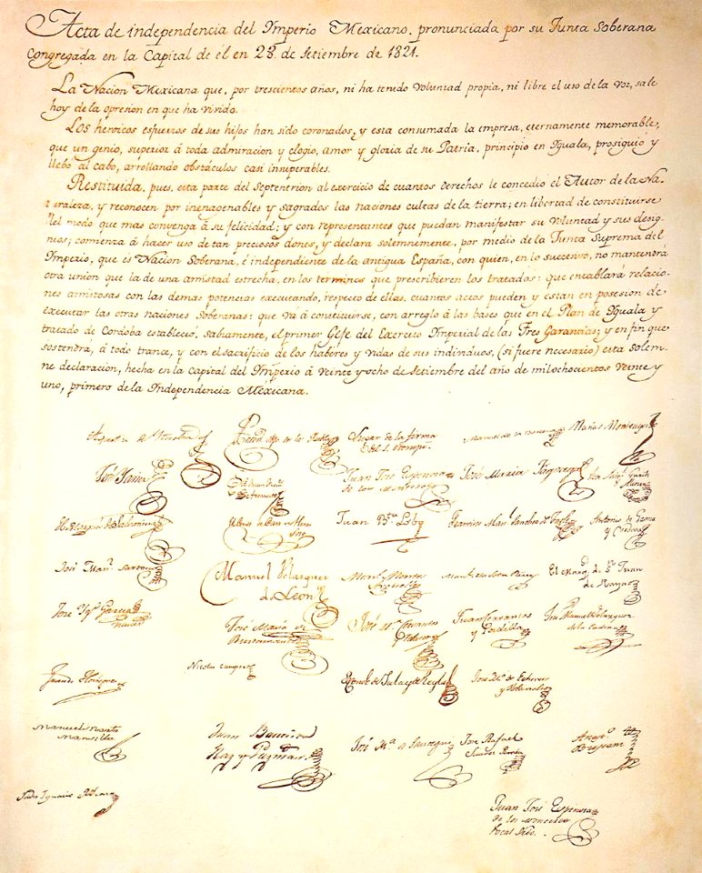 Acta Independencia Mexicana 1821
