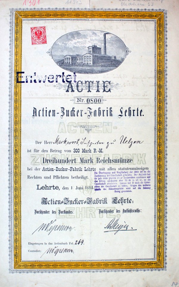 Actien-Zucker-Fabrik Lehrte 1884