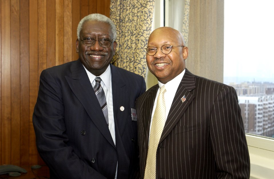 Acting Secretary Alphonso Jackson with H.R. Crawford 207-DP-8812-DSC 3237