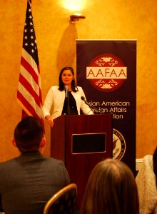 Acting Under Secretary of State Michelle Giuda speaking at the Annual Asian American Foreign Affairs Association Leadership Dinner