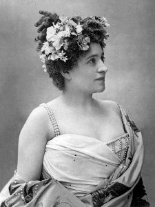 Actress Lucy Berthet in the role of Thaïs in Jules Massenets opera Thaïs