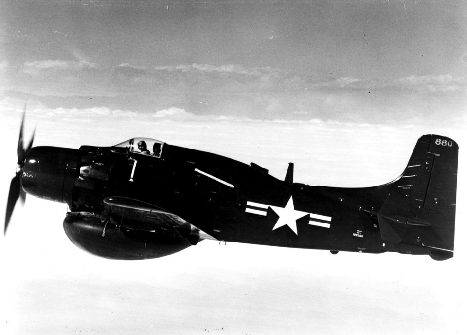 AD-3W Skyraider in flight ca 1950