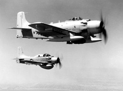 AD-6 and AD-5W Skyraider in flight
