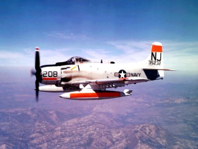 AD-6 Skyraider of VA-122 in flight c1960