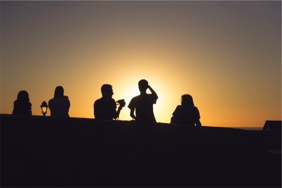 People dusk friends