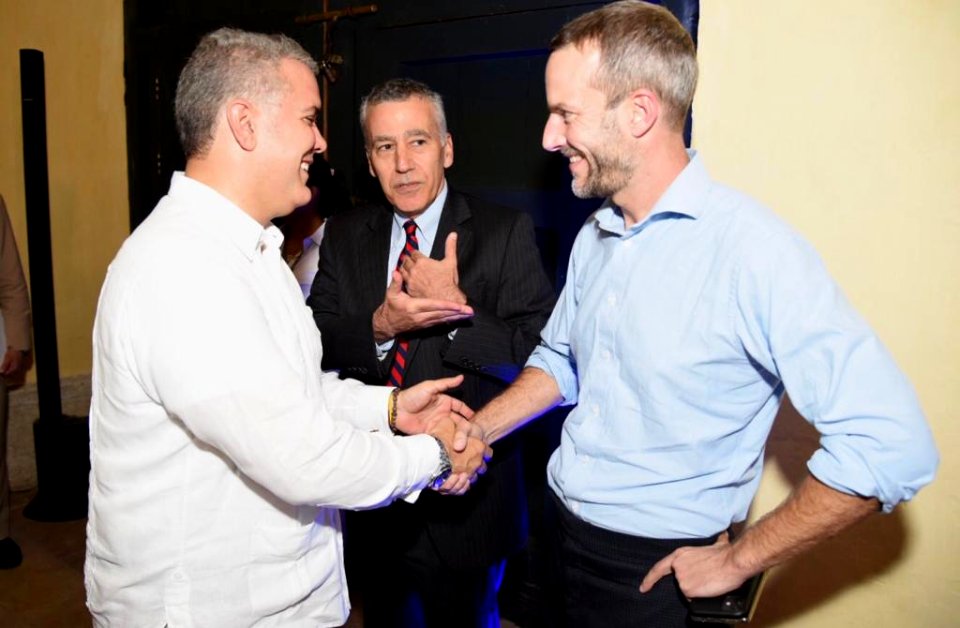 Adam Boehler and Ivan Duque at 2019 US- Colombia Business Summit