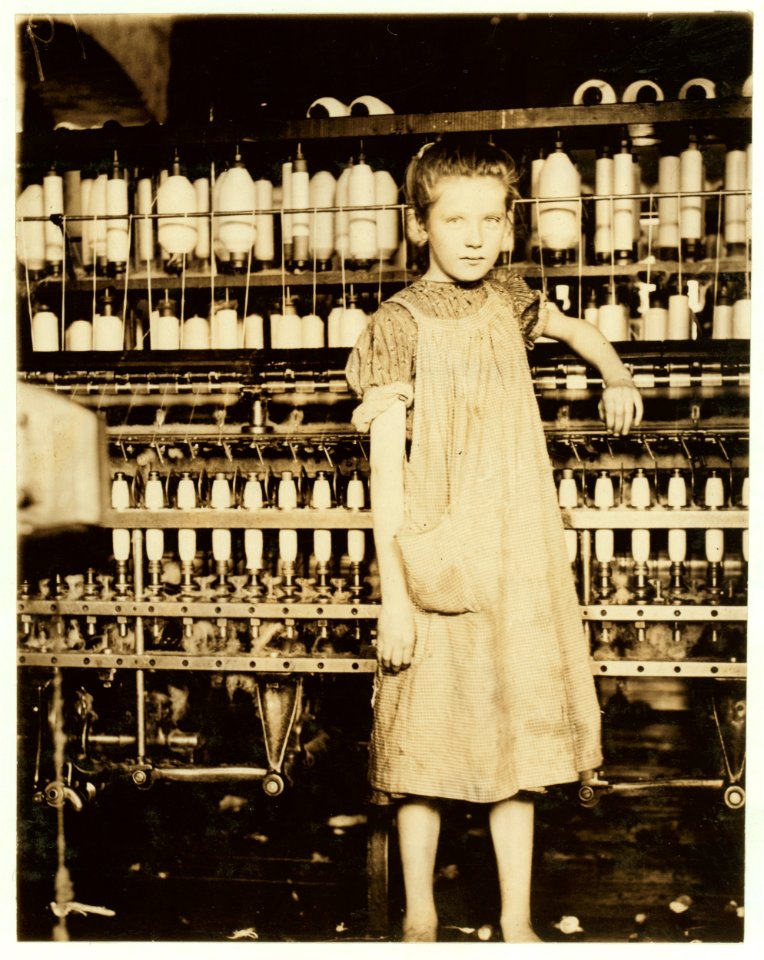 Addie Card, 12 years. Spinner in North Pormal (i.e., Pownal) Cotton Mill. Vt. Girls in mill say she is ten years. She admitted to me she was twelve; that she started during school vacation LOC cph.3a20286