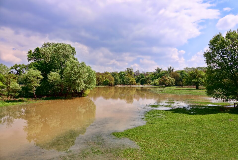 River landscape flood