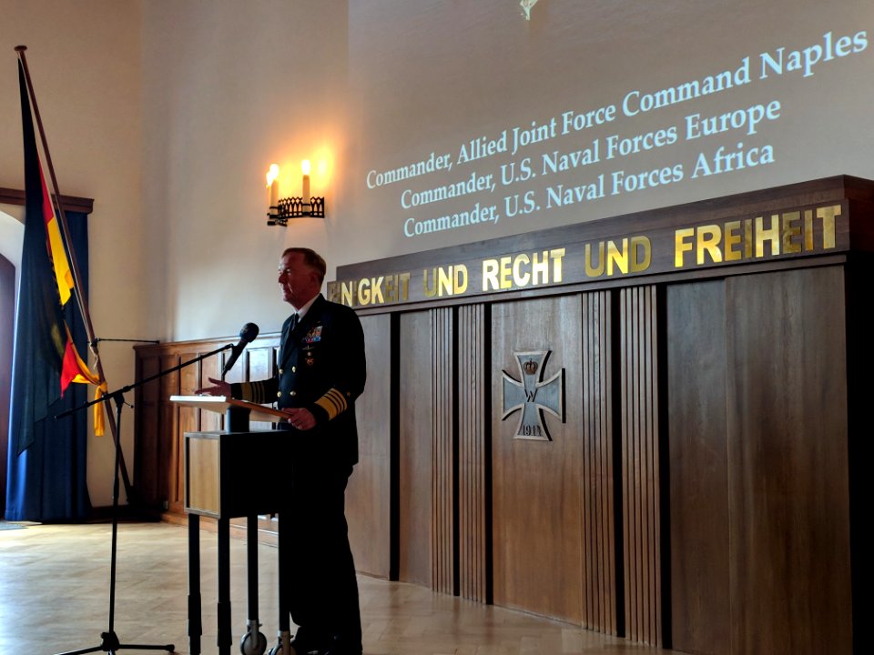 ADM Foggo at German Naval Academy 17 Aug 18 (43452496594)