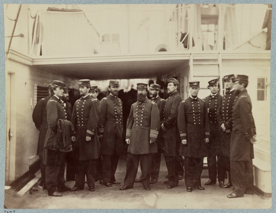 Admiral D.D. Porter and staff on board flag-ship, Malvern, Norfolk, Va., Dec. 1864 LCCN2013646188