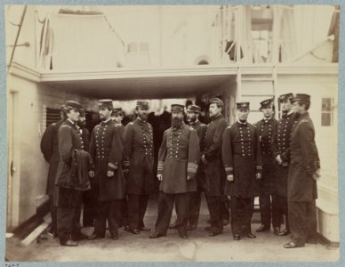 Admiral D.D. Porter and staff on board flag-ship, Malvern, Norfolk, Va., Dec. 1864 LCCN2013646188