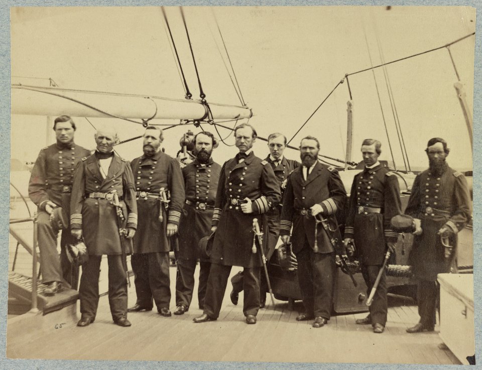 Admiral Dahlgren and staff on board U.S.S. Pawnee, off Charleston, S.C LCCN2013646189
