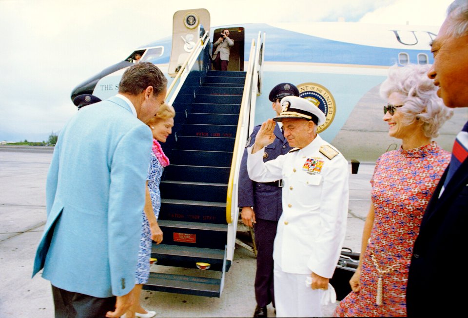 Admiral John S. McCain Jr Saluting President Richard Nixon