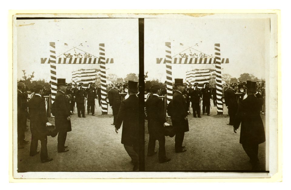 Admiral Togo and other Japanese naval officers being greeted by government officials, during Togo's visit to Tokyo in Oct., 1905 LCCN2005678637