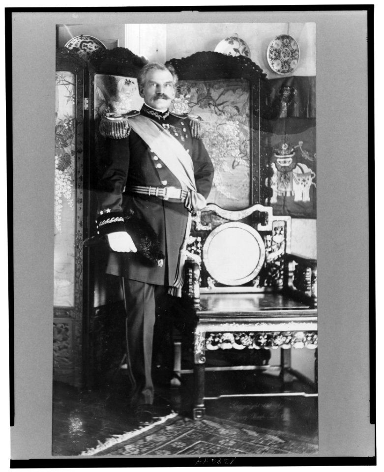 Adna R. Chaffee, full-length portrait, wearing uniform, standing next to chair, facing front LCCN2001699840