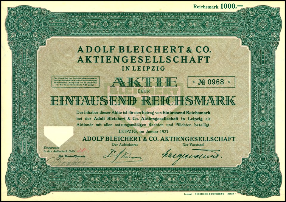 Adolf Bleichert & Co AG 1927
