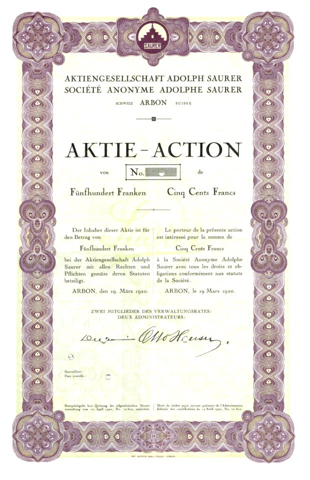 Adolph Sauer 1920