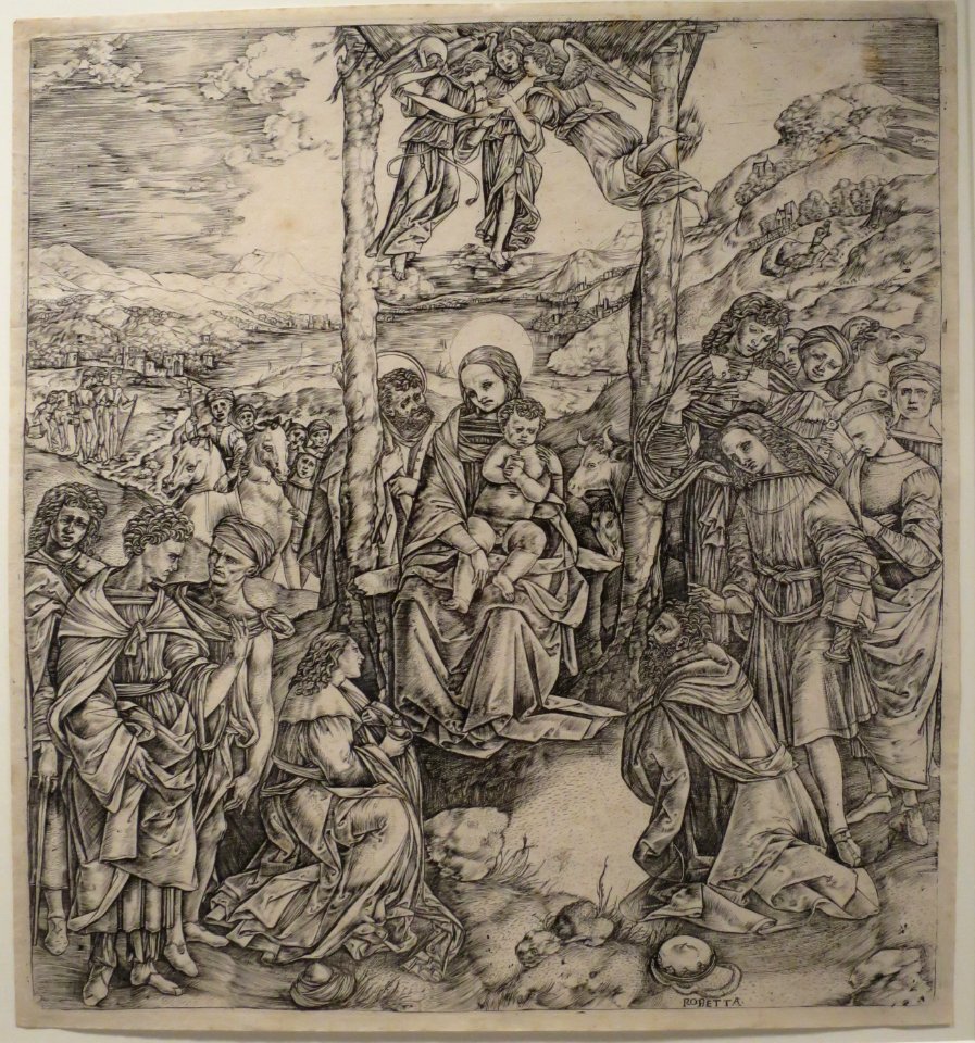 Adoration of the Magi by Christofano Robetta, Honolulu Museum of Art 