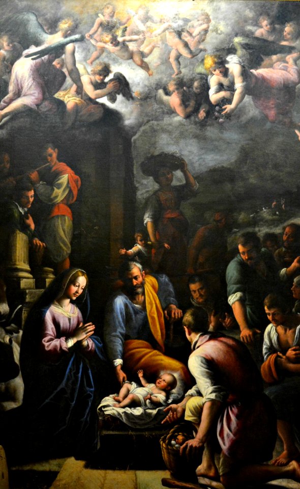 Adorazione dei pastori, Fabrizio Santafede 001