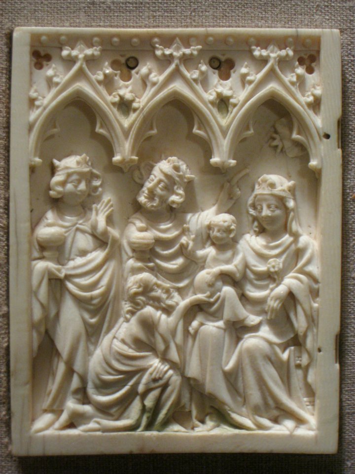 Adoration of the Magi, ivory, 15th century, perhaps South German - Worcester Art Museum - IMG 7516