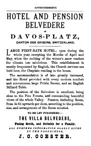 Advertisement Hotel Belvedere