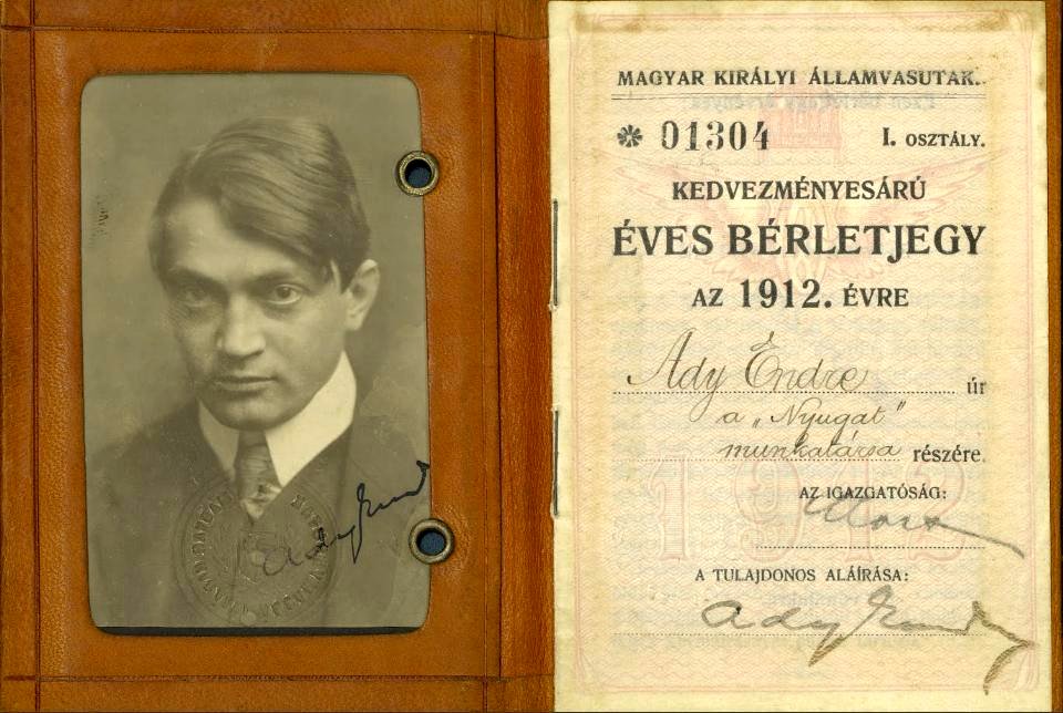 Ady Endre éves bérletjegye 1912
