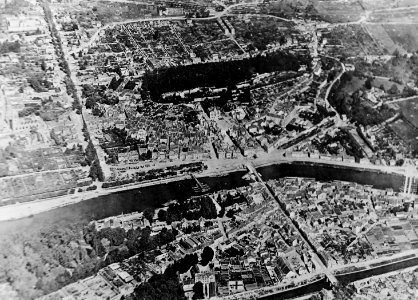 Aerial bombardment of Chateau Thierry, France, August 1918, WWI (28172986943)