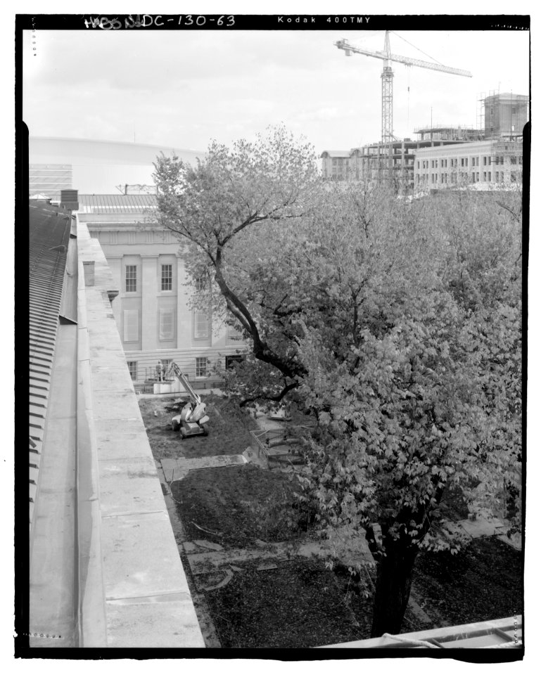 Aerial courtyard northwest roof 201457pu