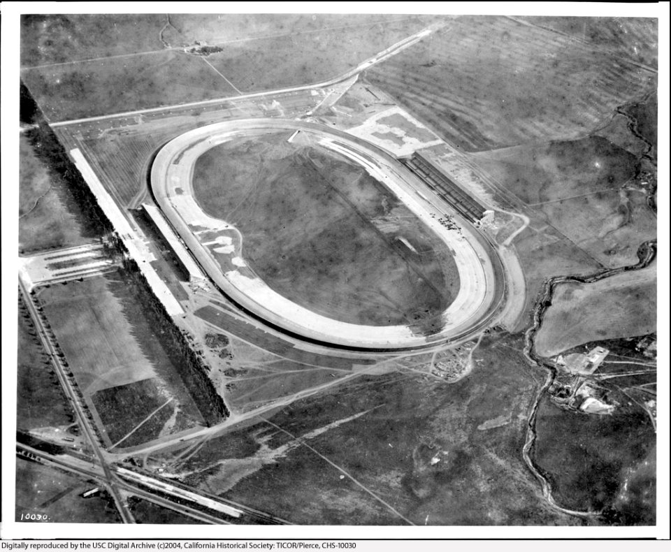 Aerial view of Beverly Hills Speedway