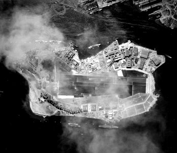 Aerial view of Ford Island, Pearl Harbor on 22 October 1941