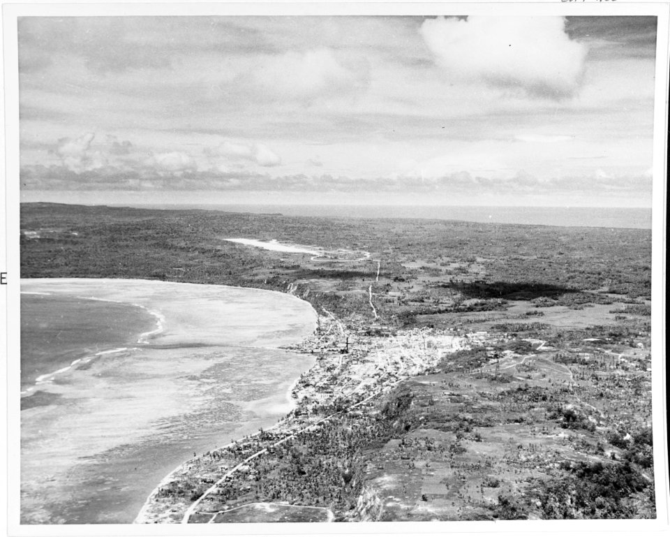Aerial view of Hagåtña, Guam after its capture in 1944