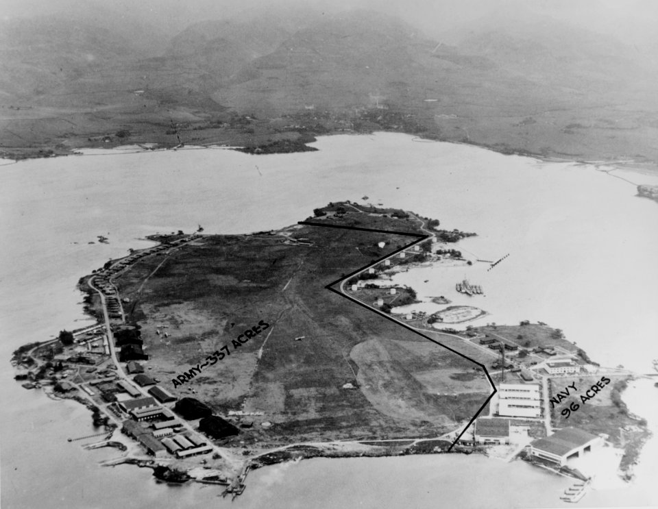 Aerial view of Ford Island (Hawaii) in the 1920s