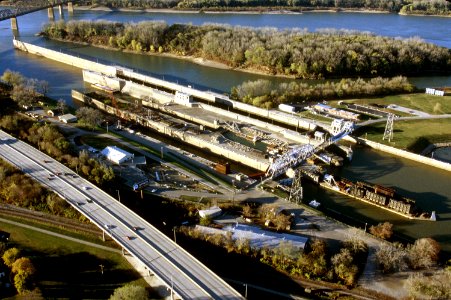 Aerial view of McAlpine Locks circa 2000 photo