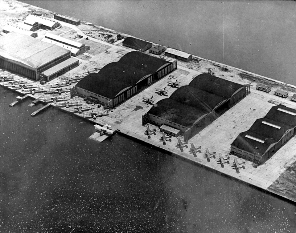 Aerial view of Naval Air Station Hampton Roads in 1924