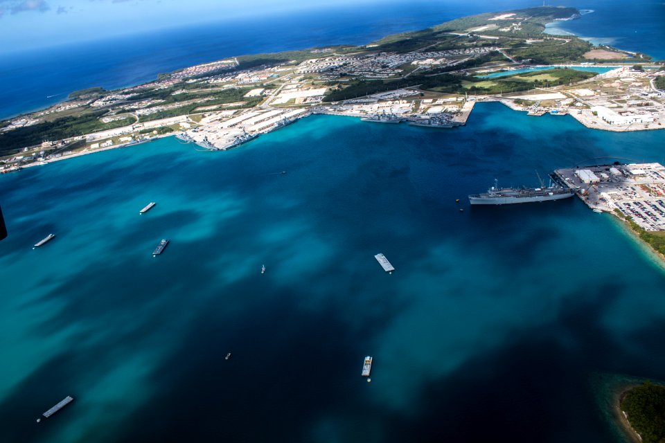 Aerial view of Naval Base Guam during Multi-Sail 2016 160305-N-OG363-006