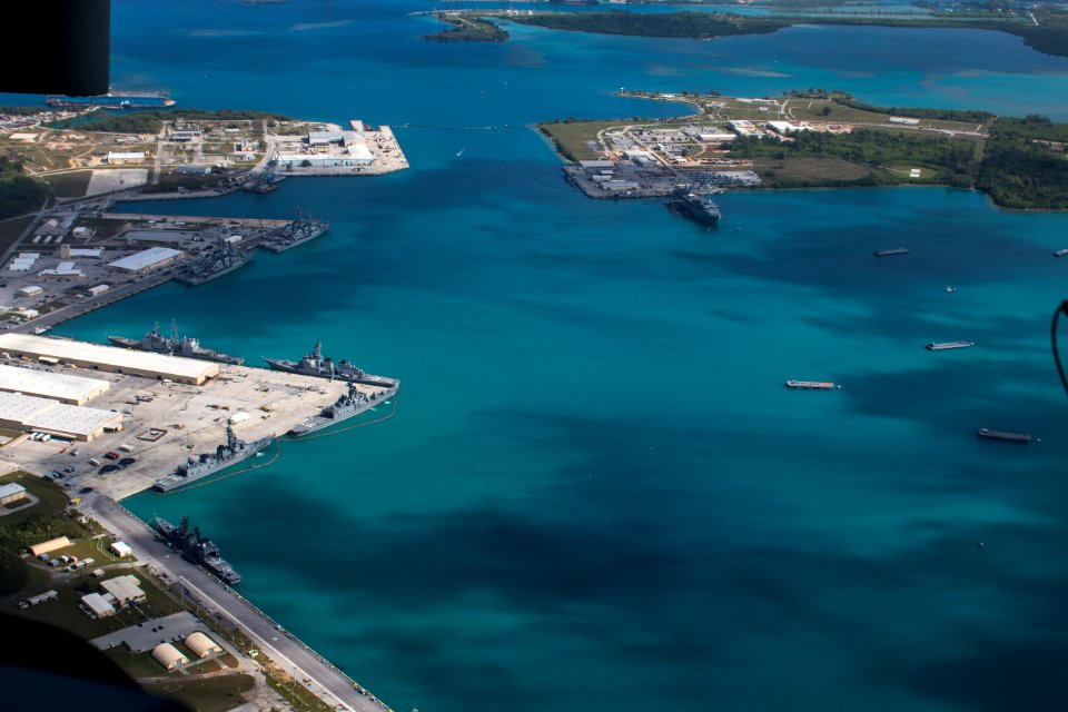 Aerial view of Naval Base Guam during Multi-Sail 2016 160305-N-OG363-002